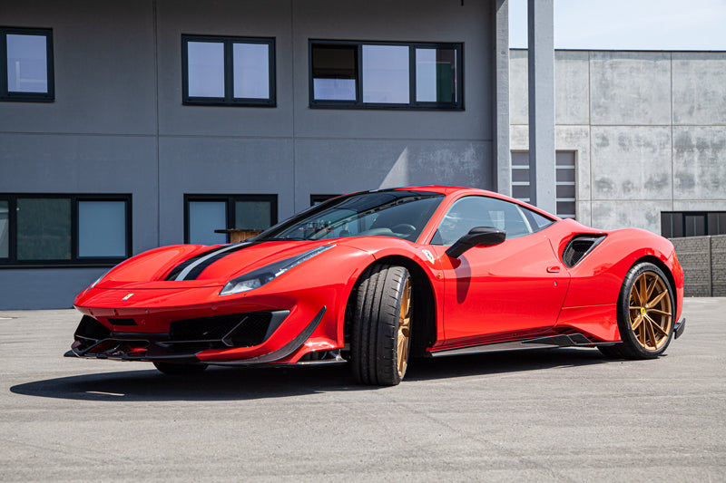 Capristo Ferrari 488/F8 - Carbon Fiber Side Skirts (With Wings)