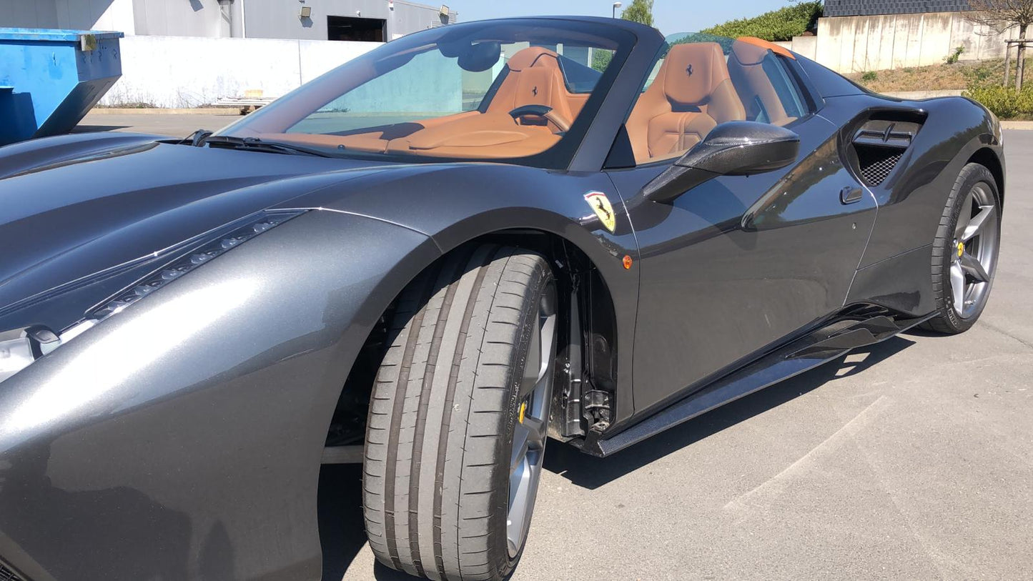 Capristo Ferrari 488/F8 - Carbon Fiber Side Skirts (With Wings)