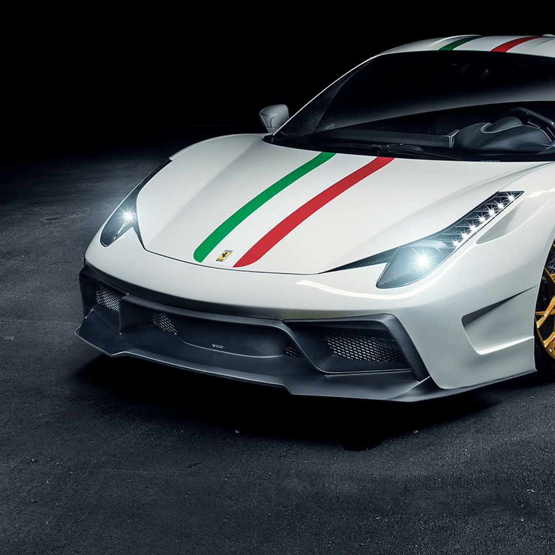 Vorsteiner Ferrari 458 Italia VX Carbon Fiber Front Bumper w/ Front Spoiler
