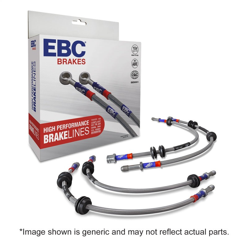 EBC 98-05 Porsche 911 (996) Carrera 2 3.4L (Cast Iron Rotor) Stainless Steel Brake Line Kit