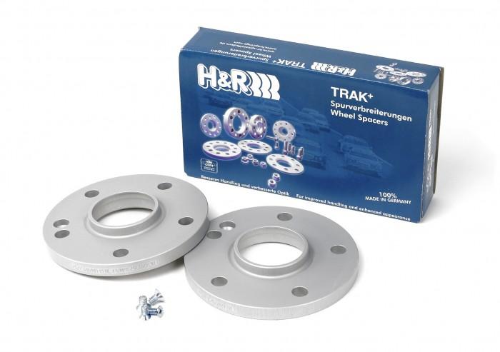H&R Trak+ 12mm DR Wheel Spacers 5/100 Center Bore 57.1 Stud Thread 14x1.5 Bolt Type - Black